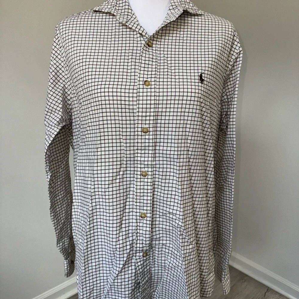 Polo‎ Ralph Lauren Men’s Classic Fit Shirt Medium Check Button Down Long Sleeve